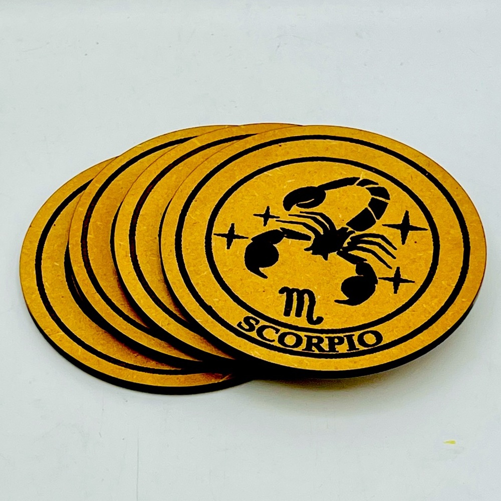 SCORPIO Zodiac Sign Coasters • Set of 4
